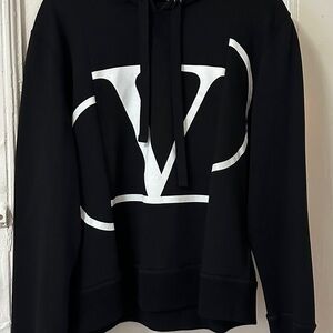 Black Hoodie with Valentino Iconic V Logo